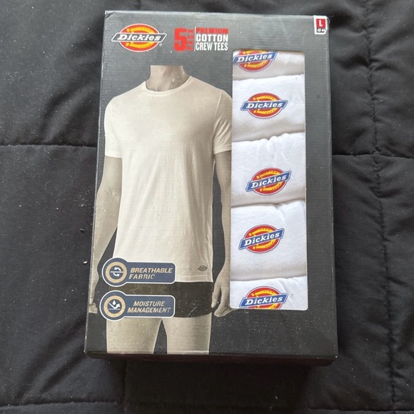 Dickies White Crew Neck T-Shirts Pack - Picture 1 of 2